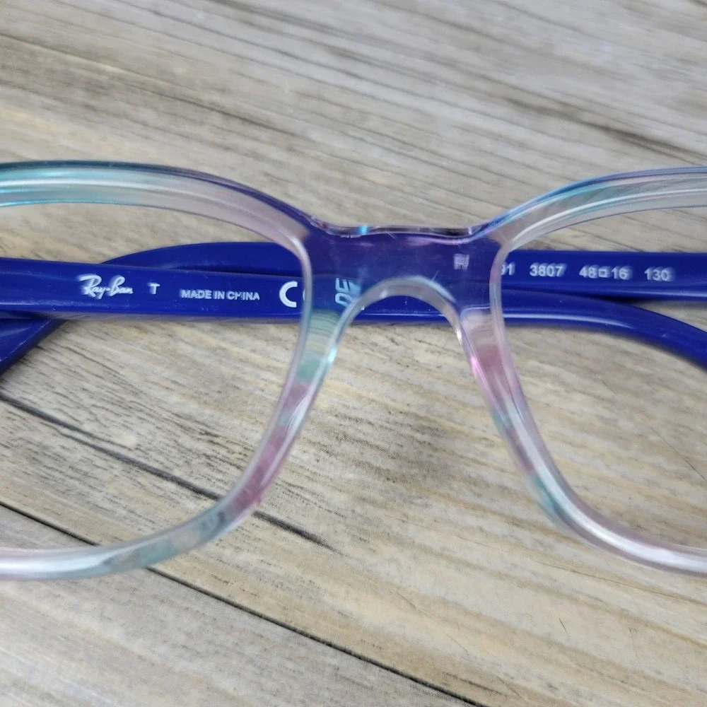 Ray-Ban Eyeglasses Frames RB1591 3807 Kids Transparent Blue Cat‎ Eye 48-16-130
